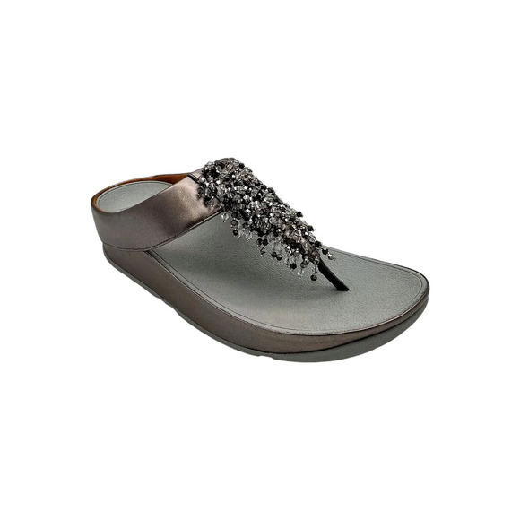 FitFlop Shoes - FitFlop Women's Rumba Beaded Toe-Post Sandals Pewter - Medium